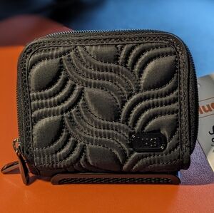 Lug Splits Compact RFID Wallet - Black (Abstract Ferns), NWT ✨DISCONTINUED!✨